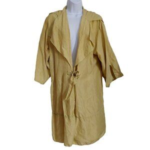 Whispers VTG Carole Dolighan Chartreuse 100% Silk Kimono Jacket S/M